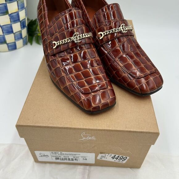 Women’s Christian Louboutin MJ, moc leather loafers size 38 made in Italy - Picture 3 of 13